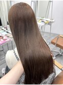 ★スモーキーブラウンウォームベージュ顔周りカット透明感カラー