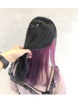 バトー(bAteAu)&nbsp;ネイビー、グラデーション、ダブルカラー、エクステ、ハイライト