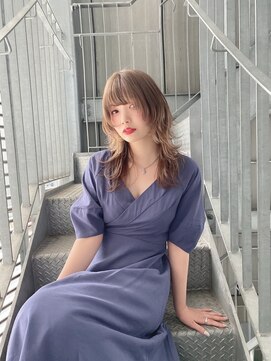 リアイス(Re:ICE) ミニウルフ/くすみブルー/流れるレイヤー/インナーハイライト