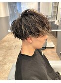 ツイストスパイラルパーマ無造作マッシュパーマツーブロック