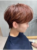 【ameri 仲丸】パーマショート×コーラルカラー