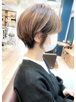 ナイロン 谷山店(NYLON.) ☆くびレイヤー前髪パーマグレーベージュレイヤーボブショート