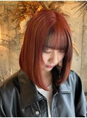 フェイスフレーミング×秋色オレンジカラー
