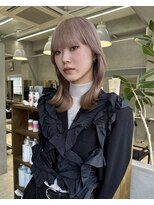 テトヘアー(teto hair) ピンクベージュ レイヤーカット デザインカラー