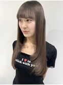 花田/ブリーチ顔周りレイヤーカットロングヘア下北沢韓国前髪