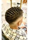 スキンフェード×濡れパン  barberスタイル