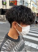 メッシュハイライトスパイラルパーマツイストパーマツーブロック