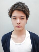 アイティーバイアルバム 藤沢店(IT by ALBUM)&nbsp;ブルーブラックサーフカール刈り上げセンターパート_F0814