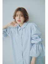 リノ 寺田町南口店(rino)&nbsp;ミディアムパーマ/コテ巻風パーマ/くせ毛風パーマ/大人ボブ
