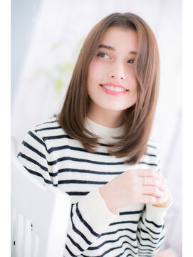 ミック 日暮里店(miq) センターパートが大人かわいい☆好感ストレートa