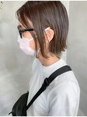 切りっぱなしボブ、外ハネボブ、グラデーションカラー、アッシュ