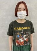 センターパート×ぱっつんミニボブ