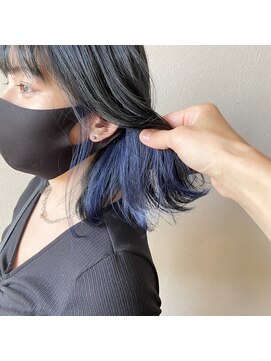 アコット(Acotto.) ブルー / インナーカラー / 外はねボブ / グレージュカラー