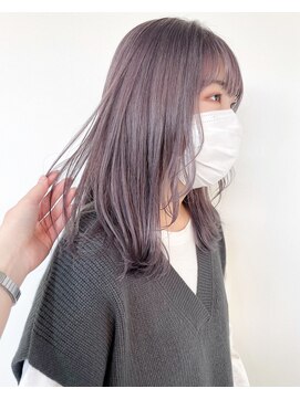 ヒビヲ(HIBIO) ダブルカラーピンクベージュピンクカラーケアブリーチミニボブ