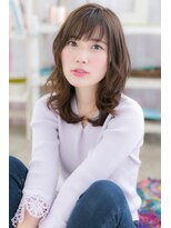 ミック ヘアアンドメイク アップ 駒込店(miq Hair&Make up) 大人かわいい斜めバング小顔くびれカールセミディa1
