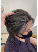 小顔 ネビージアッシュュグレージュハイライトカラー◎