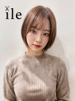 イル(ile)&nbsp;大人可愛い丸みショートボブ×シアーベージュ