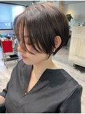 大人ショートボブ丸みショートカットマッシュショート前髪あり