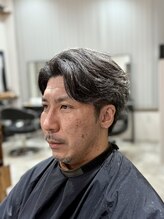 【毛流れニュアンスパーマ×大人刈り上げ】