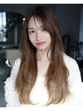 レノラ 本町(LENORA) 美髪ミディアムレイヤーカットデジタルパーマチェリーブラウン