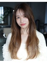 レノラ 本町(LENORA) 美髪ミディアムレイヤーカットデジタルパーマチェリーブラウン