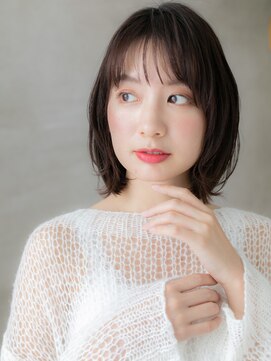 カバーヘア 上尾西口店(COVER HAIR) ダークブラウンウェットヘア伸ばしかけボブディX上尾30代40代