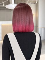 ルトワプラス(Lutowa plus) 切りっぱなしボブ×ピンクグラデーション