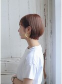 【深みと透明感】マレットブラウンのショートボブ