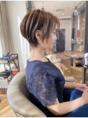 30代40代/ひし形ショート/前髪無しショート【mag銀座】佐藤聖