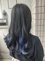【ダークネイビー×ブルーインナーカラー】