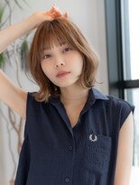 似合わせ大人グレージュカラー斜めバング大人可愛いショート