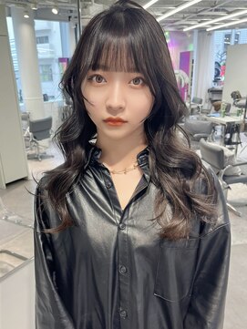 ラルム 新宿(LARME) 透明感暗髪カラー×レイヤーカット(新宿/韓国ヘア)前髪カット