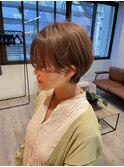 大人ショートボブ丸みショートカットマッシュショート前髪あり