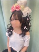 ハーフポニー盛り髪