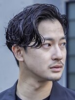 フィフス 天神大名(fifth) 天神大名フェザーパーマメンズカットセンターパート30代毛流れ