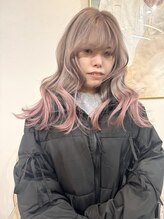 ラニヘアサロン(lani hair salon) ミルクティーベージュ/ピンクカラー/裾カラー/グラデーション/