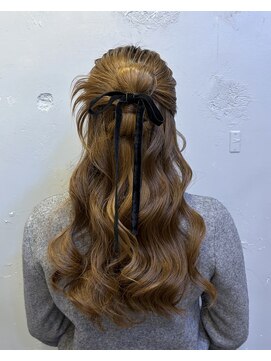 エフェ(effet) リボン カチモリハーフアップ