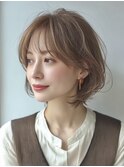 似合わせショートボブ白髪ぼかし脱白髪染め40代50代60代♪