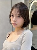 グレージュ/結べる長さのボブ/顔周り/レイヤーウルフカット0917