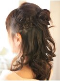 大人可愛い綺麗めパーティヘア/ハーフアップ/ヘアセット