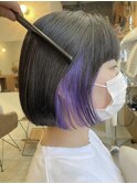 《花屋併設》ショートボブ/インナーカラー/ラベンダーカラー
