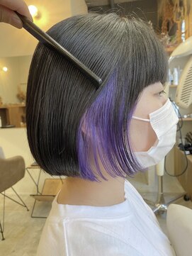 マロウ(mallow) 《花屋併設》ショートボブ/インナーカラー/ラベンダーカラー