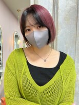 ガルボ ヘアー(garbo hair) ハイトーンカラー10代20代ブラックピンクカラー