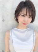 シルキーベージュ/斜めバング/グレージュカラー/デザインカラー