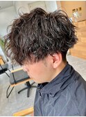 波巻きパーマツイストスパイラルパーマメンズマッシュパーマ