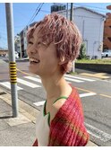 くせ毛＋ストロベリーモカピンク♪＋ハイトーン
