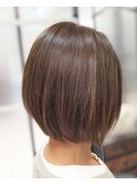 30代40代50代60代サラサラ前下がりボブ脱白髪染め白髪ぼかし