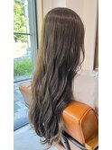 ブリーチなしのツヤツヤ透明感カラー
