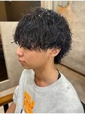 波巻きスパイラル波巻きパーマ波巻きウルフメンズパーマ【大和】