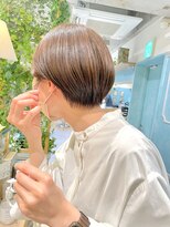 ロンドフルール 大宮東口(Lond fleur)&nbsp;くびれヘア/アプリコットオレンジ/レイヤー/ショートボブ/韓国